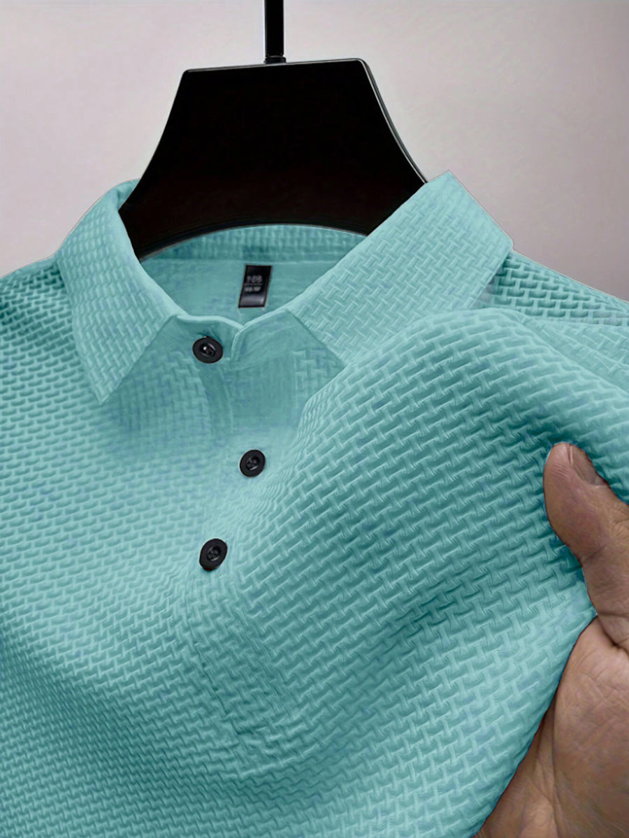 Men'S Summer Style Polo Shirt - Short Sleeve Breathable, Fashionable Beach Vacation Sport Casual Commute Golf Fishing Camping Gift for Boyfriend Husband - Light Blue