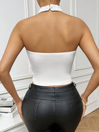 Women'S Stylish Tank Top - Beige