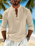 Men'S Fashion Autumn New Long Sleeve Shirt Loose Casual Solid Color Individualistic Shirt, New Season - Apricot