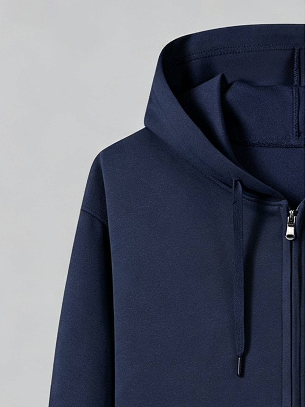 New Men'S Hoodie, Spring Autumn Fashion Casual Top Jacket, Hooded Zipper Athletic Glossy Sweatshirt - Navy Color