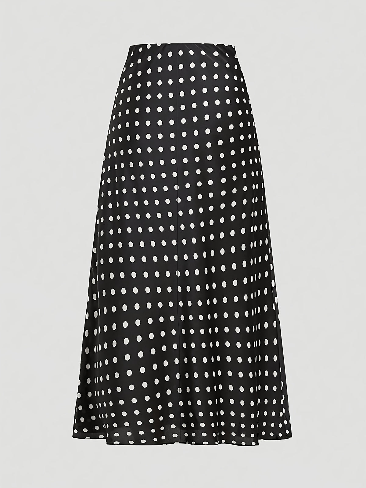 Women'S Vintage Polka Dot Satin Skirt - Black