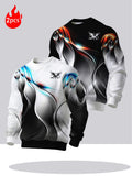 2pcs Men'S Round Neck Sweatshirt Set - Casual Print Top, Outdoor Leisure Style Round Neck Sweatshirt, Basic Versatile Style with Print - Mixed colors