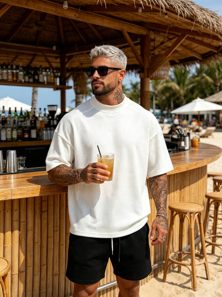 2pcs Set, New Men'S Fashion Sport Short Sleeve Casual Comfortable Lightweight Skin-Friendly Trendy All-Match Refreshing Durable - Mixed Colors 1