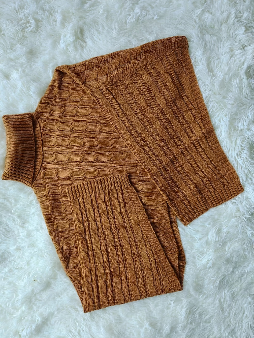 European and American Women's New Style Shawl, Loose-fitting, Fashionable, Unique Short Sweater Top - Camel