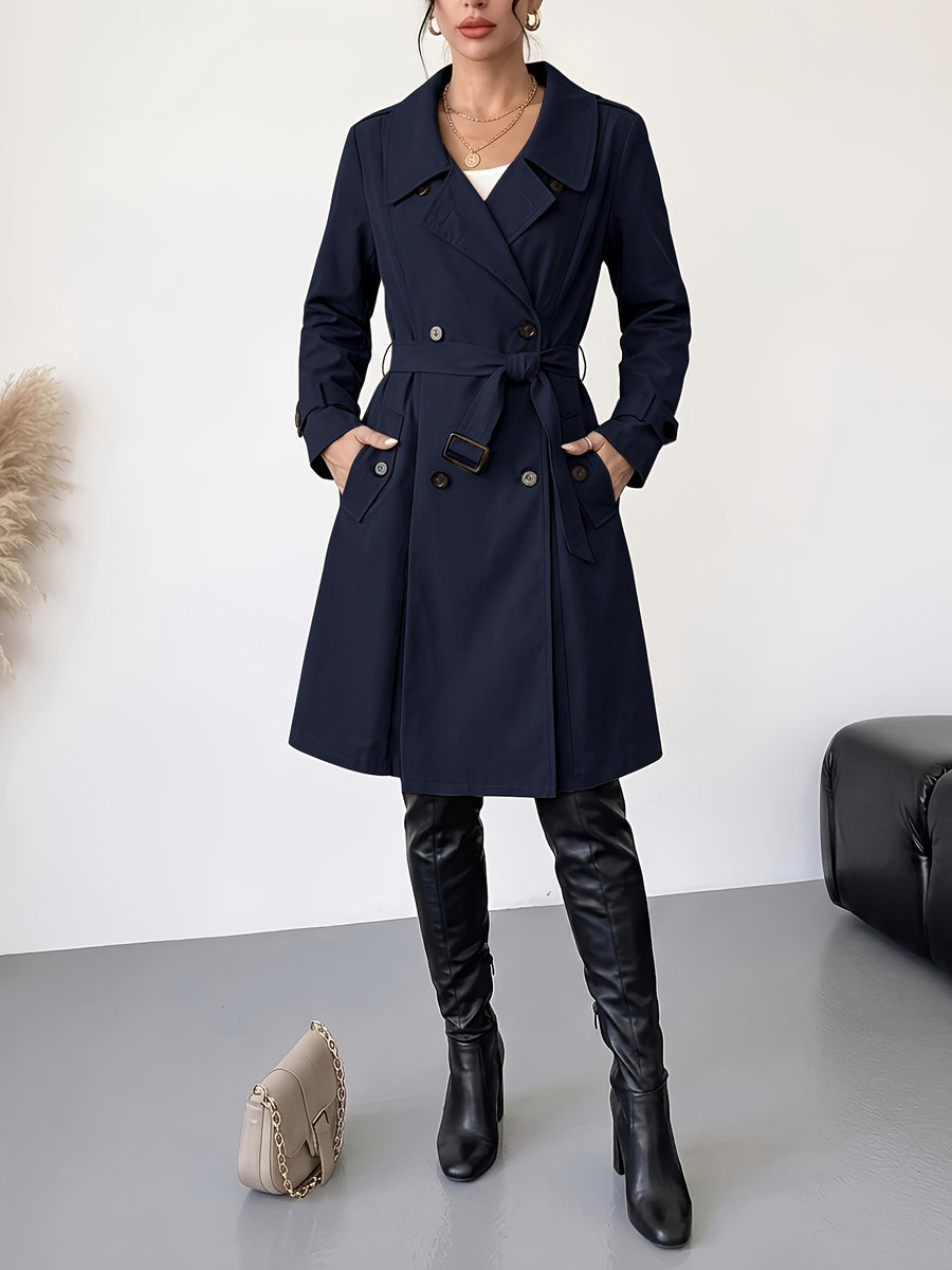 Women's Jacket with Elasticized Waist, Elasticized Cuffs, and Buttons - Navy Color