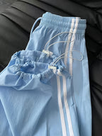 New High-Waisted Loose Ankle-Fit Quick-Dry Long Pants - Sky Blue