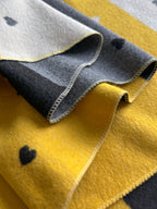 Plus Size - Color-Block Heart Cape, Valentine'S Day Fashion Gift, Western Date And Party Warm Outerwear, Retro And Playful Fusion - Lemon Yellow