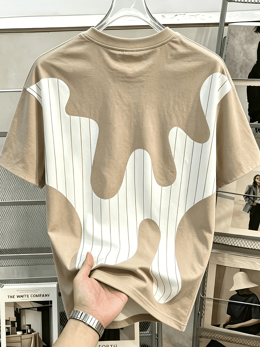 Men's Chicago-Themed T-Shirt with Iconic Chicago Lettering Print & Color-Block Stripe Design - Breathable Crewneck Short Sleeve Top, Machine Washable Durable Suitable for Teens & Adults, Casual Streetwear Gift Apparel for Chicago Outfits - Mixed Color 2