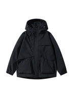Men'S Lightweight Hooded Softshell Jacket - a Classic, Rugged, And Casual Full-Zip Coat with Multiple Pockets. Suitable for Hiking, Camping, Travel, And Daily Commuting; Ideal for Spring, Summer, And Autumn Wear. A Great Gift Choice for Men - Black