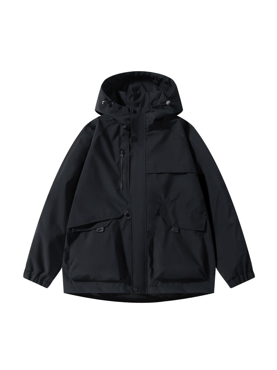 Men'S Lightweight Hooded Softshell Jacket - a Classic, Rugged, And Casual Full-Zip Coat with Multiple Pockets. Suitable for Hiking, Camping, Travel, And Daily Commuting; Ideal for Spring, Summer, And Autumn Wear. A Great Gift Choice for Men - Black