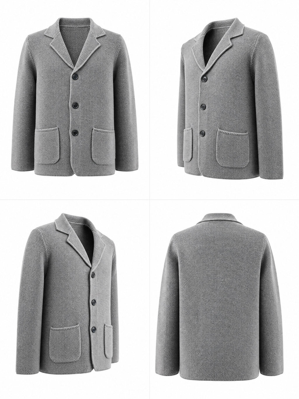 10 Colors Available High-End Style Autumn Winter New British Light Luxury Vintage Cardigan Old Money Style Knit Cardigan Sweater Commuter Autumn Winter Green Fruit Collar Warm Jacket - Dark Gray