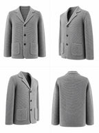 10 Colors Available High-End Style Autumn Winter New British Light Luxury Vintage Cardigan Old Money Style Knit Cardigan Sweater Commuter Autumn Winter Green Fruit Collar Warm Jacket - Dark Gray
