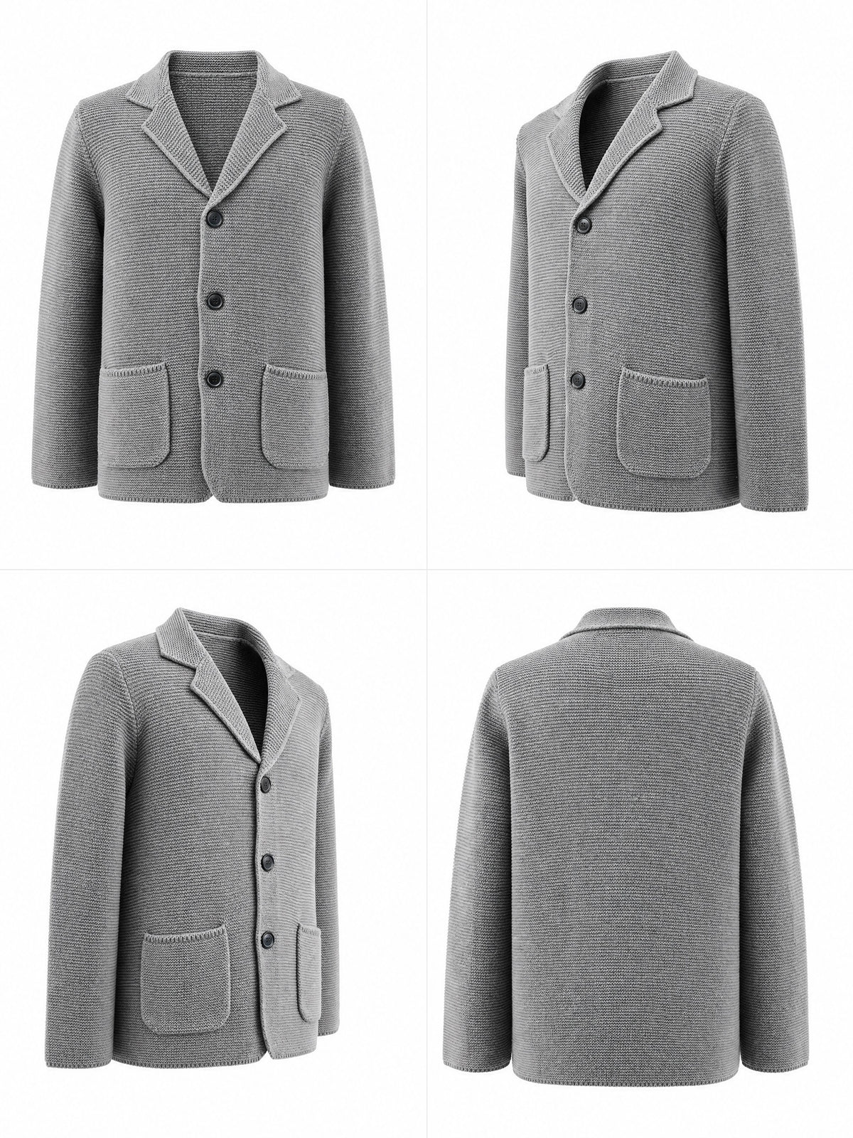 10 Colors Available High-End Style Autumn Winter New British Light Luxury Vintage Cardigan Old Money Style Knit Cardigan Sweater Commuter Autumn Winter Green Fruit Collar Warm Jacket - Dark Gray