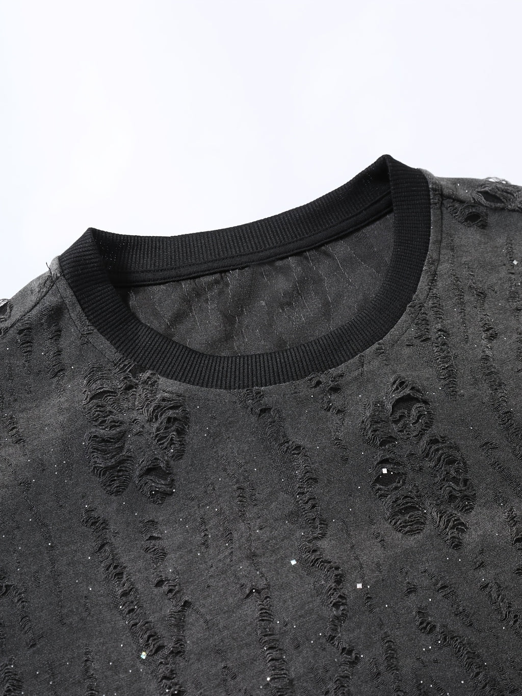Textured Short Sleeve T-Shirt Black TUNNEL Letter Print Casual Street Style - Black