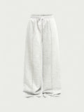 Casual Pants, Loose Wide-Leg Casual Pants, Elastic Waistband Athletic Pants, Warm Elastic Waistband Casual Pants for Women's Autumn/Winter Outerwear - No. 1 Gray