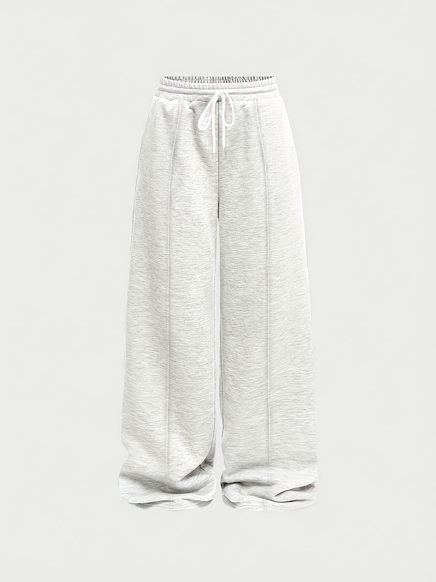 Casual Pants, Loose Wide-Leg Casual Pants, Elastic Waistband Athletic Pants, Warm Elastic Waistband Casual Pants for Women's Autumn/Winter Outerwear - No. 1 Gray