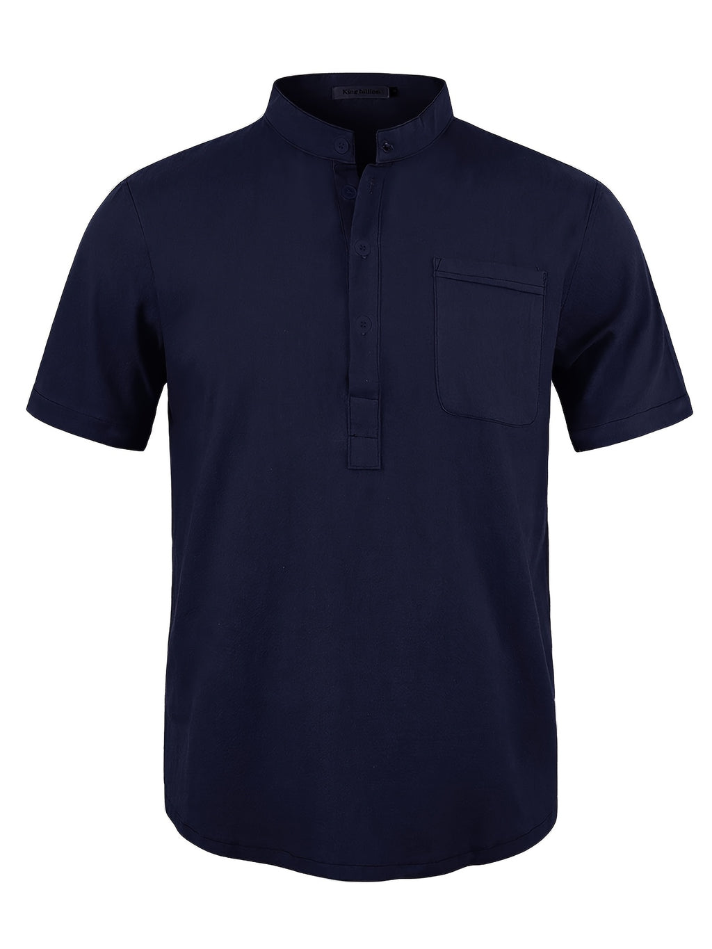 Men's Casual Shirt, Summer Short Sleeve, Lightweight and Breathable, Simple and Stylish, Versatile Casual Shirt - Navy Color