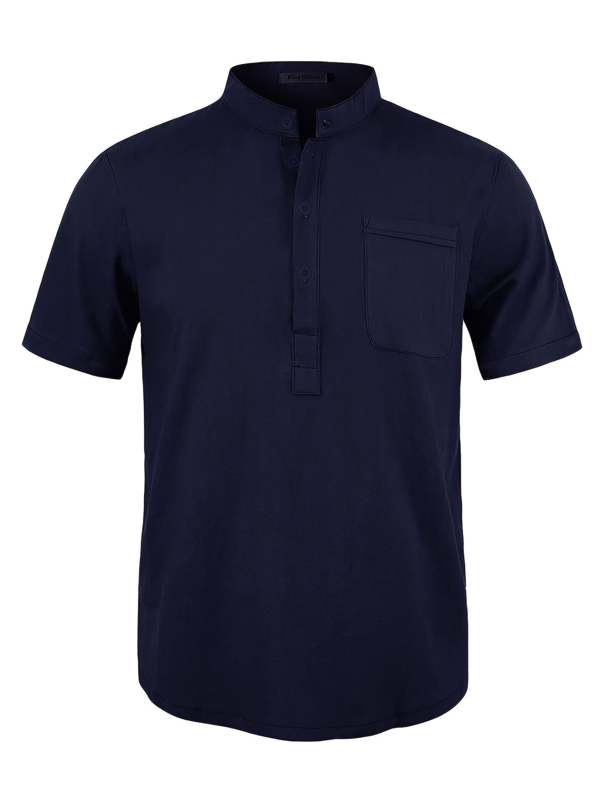 Men's Casual Shirt, Summer Short Sleeve, Lightweight and Breathable, Simple and Stylish, Versatile Casual Shirt - Navy Color
