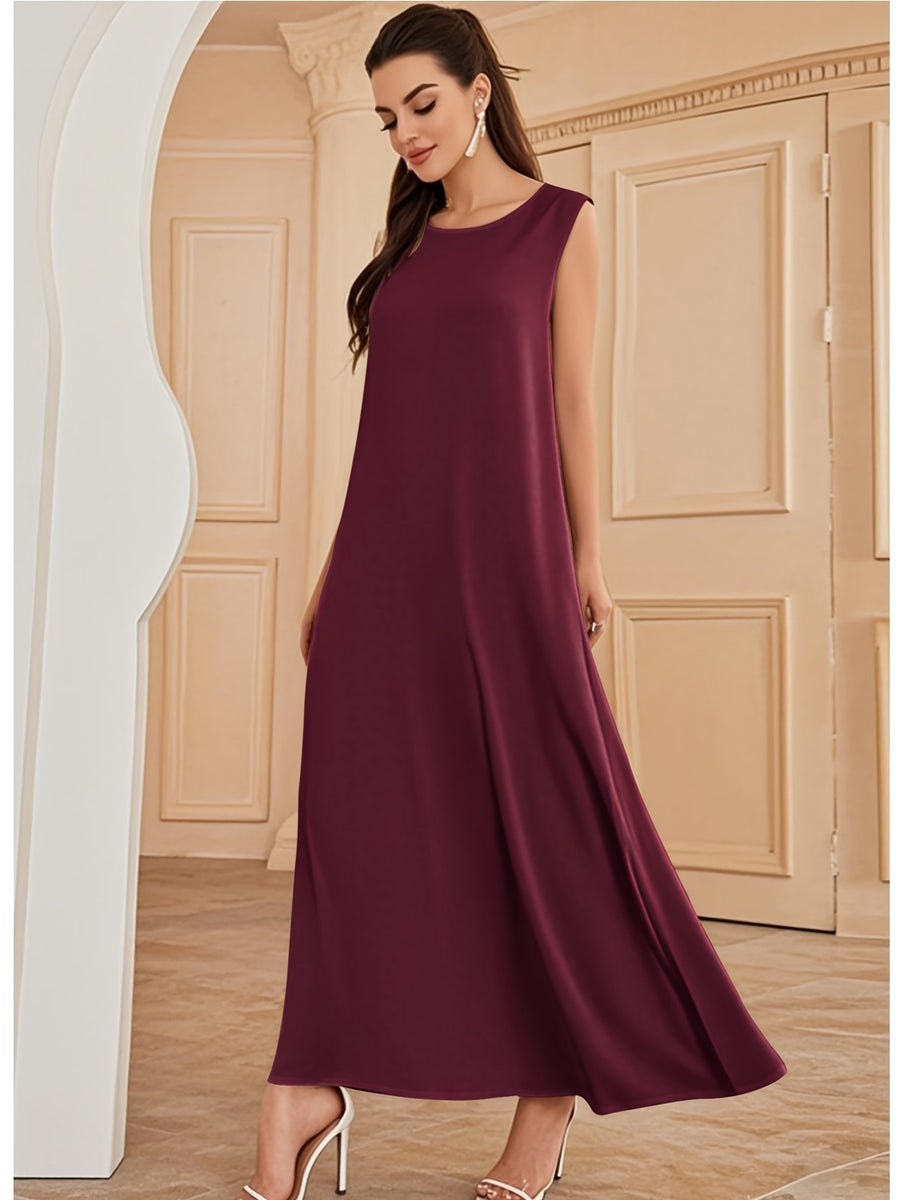 1pc Fashionable, Elegant And Comfortable Bubble Color Fabric. Pure Color Suitable for Daily Outdoor Travel And Leisure. Loose And Comfortable Women'S Abaya Vest. Abayas for Women Muslim Namaz Dresses Women'S Traditional Robe - Burgundy
