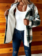 Western Fashion Women'S Casual Hooded Digital Print Fleece Button-Up Jacket - Mixed colors