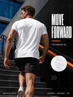 7pcs Men's Short-sleeved T-shirts, Basic Solid-colored Tops, Lightweight, Breathable, and Comfortable Round-neck T-shirts, Suitable for Daily Casual Wear, Work, and as Gifts - White 7pcs