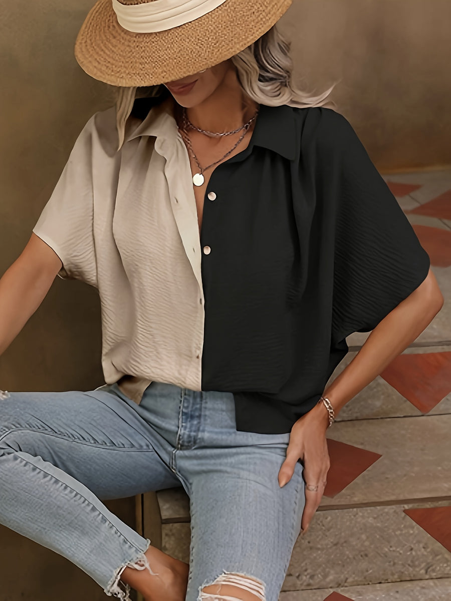 Eudora Direction 2025 Women'S Casual Fashion Color Block Top - Mixed colors