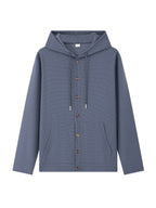 New Fall Winter Men'S Cardigan Hoodie - Button-Front Sporty Casual Sweatshirt, Soft And Comfortable, Versatile Streetwear Gentleman Top Winter Clothes for Men - Navy Color