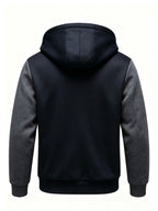 Men'S Thick Thermal Zip-Up Jacket Winter Heavyweight Fleece Hoodie Sport Casual Sherpa Lined Coat Winter Clothes for Men - Black Gray