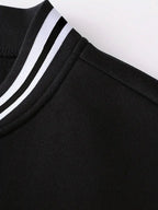 Men's Essential New Baseball Jacket: Color-Block Varsity Style New York Los Angeles Series Printed Jacket - Polyester, Baseball Collar, Pockets - 8 Colors Available for All Seasons, Versatile Fashion for Parties, Outings, and Outdoor Sports - Black