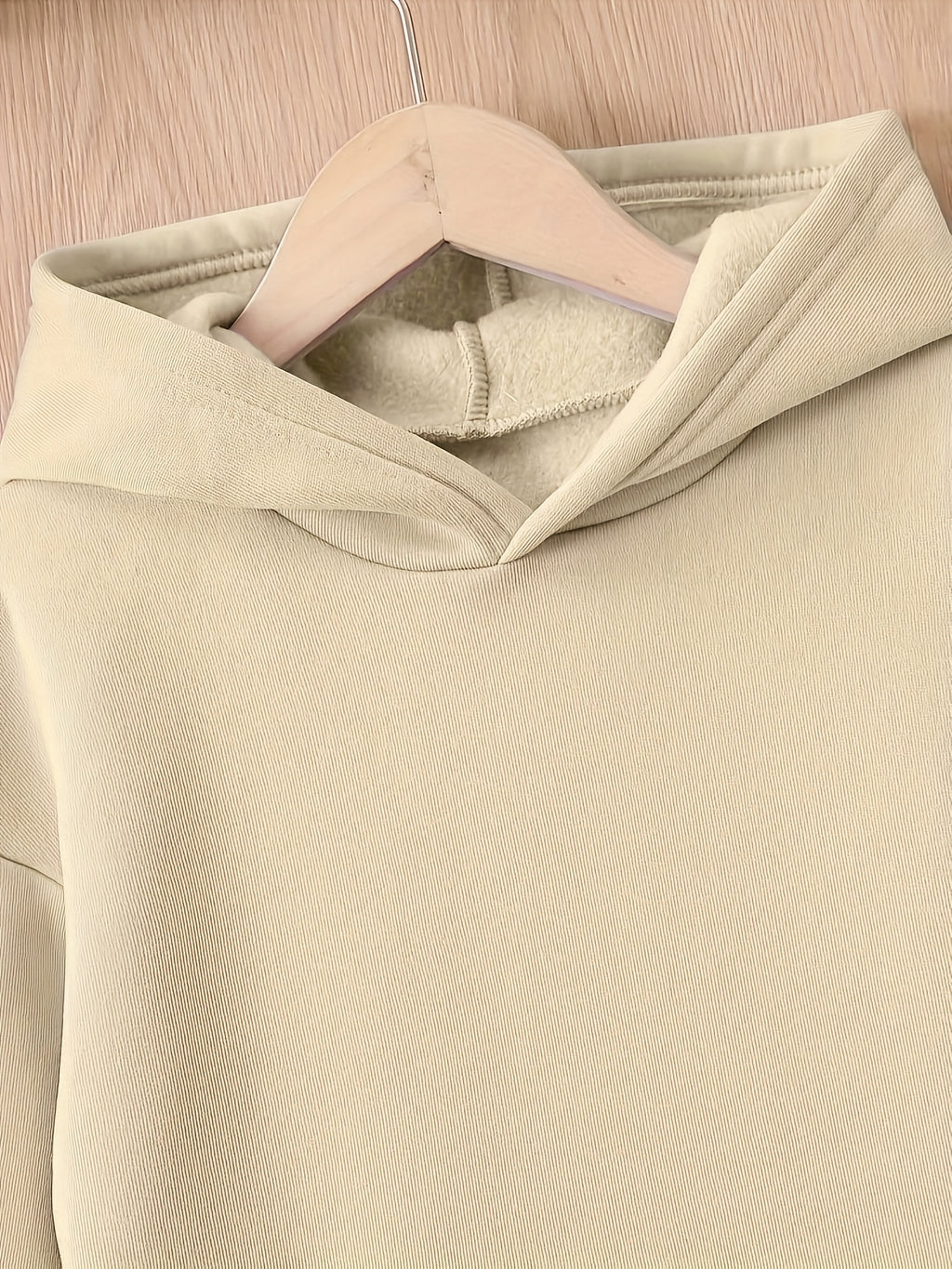 Trendy Long Women'S Hoodie for Autumn And Winter Fashion, Women'S Clothing with Kangaroo Pocket Design - Apricot
