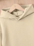 Trendy Long Women'S Hoodie for Autumn And Winter Fashion, Women'S Clothing with Kangaroo Pocket Design - Apricot