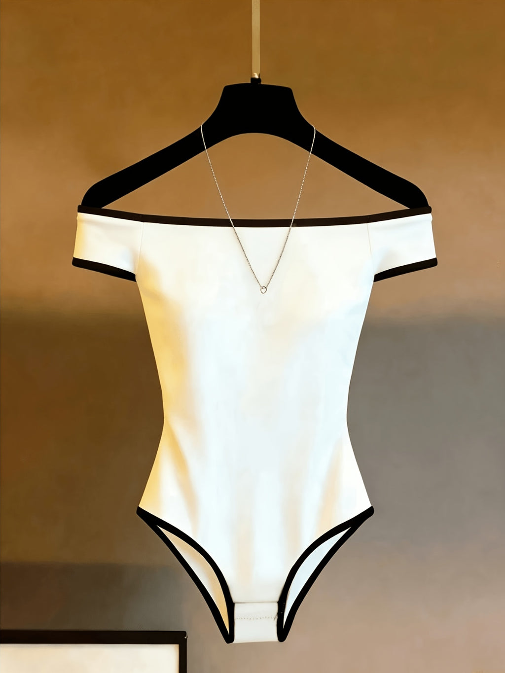 Women'S Off-Shoulder Bodycon Jumpsuit, Minimalist All-Match, Outdoor Vacation, Daily Casual Wear, White Jumpsuit - White