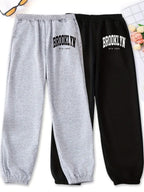 New York Street Style! The Urban Vibe Is on Full Display! Brooklyn-Inspired Joggers, a Fashionable And Versatile Essential to Unlock American Casual Style! Comfortable And Stylish, Featuring an Elastic Waistband And Cuffs - Mixed colors