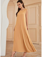 1pc Fashionable, Elegant And Comfortable Bubble Color Fabric. Pure Color Suitable for Daily Outdoor Travel And Leisure. Loose And Comfortable Women'S Abaya Vest. Abayas for Women Muslim Namaz Dresses Women'S Traditional Robe - Orange