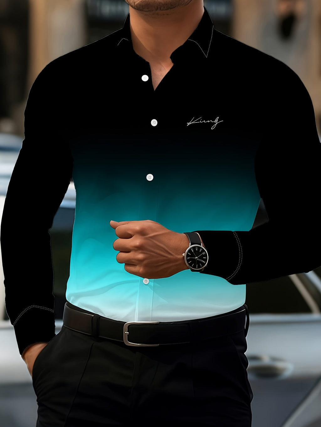 [Printed Design - Not Textured] Men's Casual Long-Sleeve Shirt, a Fitted Garment More Suitable for Commuting Outfits, a Shirt Ideal for Gifting to Friends, with a Clean and Polished Commuting Style, Available in Multiple Colors - Mixed colors