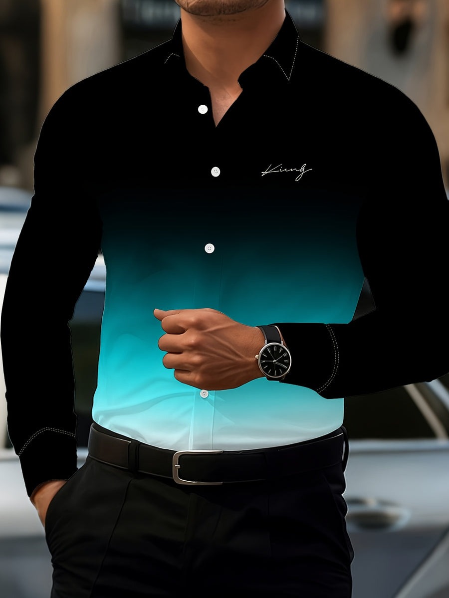 [Printed Design - Not Textured] Men's Casual Long-Sleeve Shirt, a Fitted Garment More Suitable for Commuting Outfits, a Shirt Ideal for Gifting to Friends, with a Clean and Polished Commuting Style, Available in Multiple Colors - Mixed colors