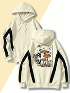4pcs Set: Autumn/Winter Men's Pullover Hooded Sweatshirt with Diagonal Contrast Color Line Cut on Sleeves, Street Style Top. Features Adjustable Drawstring and Large Kangaroo Pocket for Storing Phones and Small Items. Made of Skin-Friendly - Apricot + Apricot + Apricot + Apricot