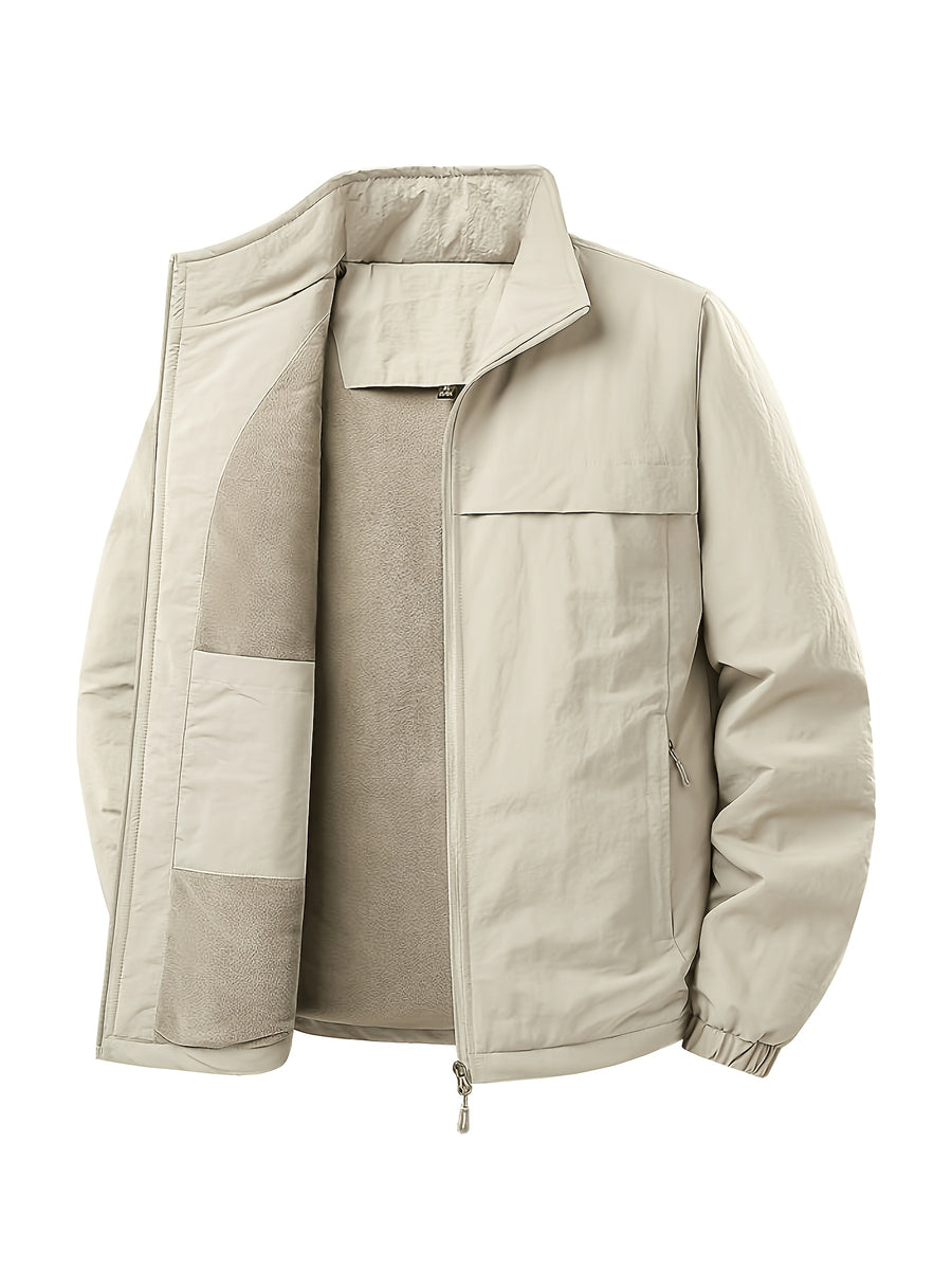 2026 New Jacket, Men'S Jacket, Outdoor Casual All-Match, Puffy And Warm, Winter Outdoor Travel, Men'S Jacket And Sports Coat, Fleece-Lined Jacket, Casual Warm Clothing, Casual Fashion Jacket - Khaki