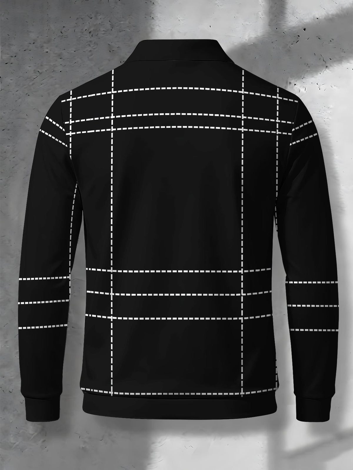Men's Lapel Half-Zip Polo Shirt, Geometric Vintage Style Casual Polo Top, Suitable for Spring and Autumn Wear, Gift for Boyfriend - Mixed colors