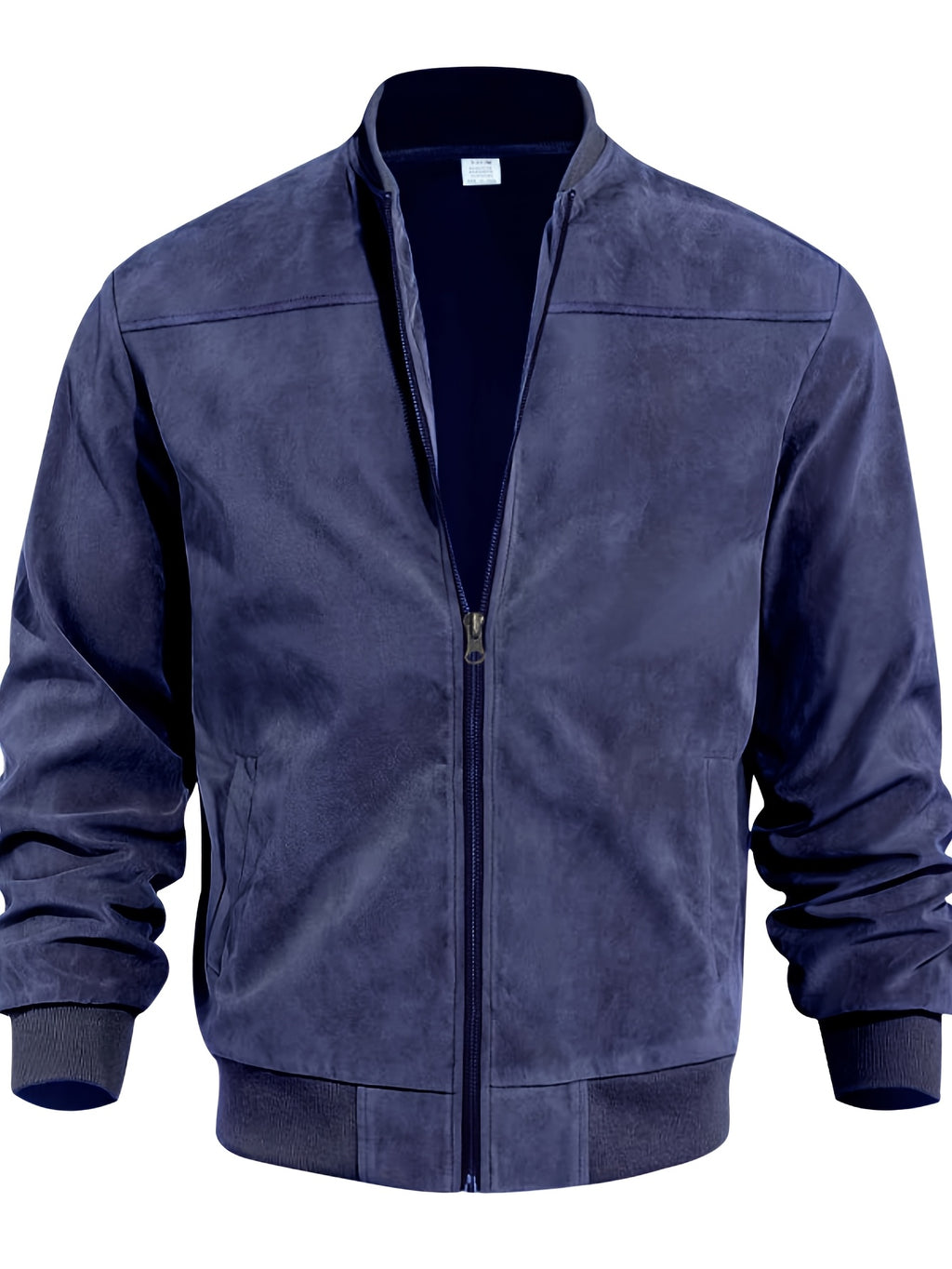 Whale Crossing OBM Early Autumn New Outdoor Men's Stand Collar Zipper Jacket - Navy Color