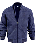 Whale Crossing OBM Early Autumn New Outdoor Men's Stand Collar Zipper Jacket - Navy Color