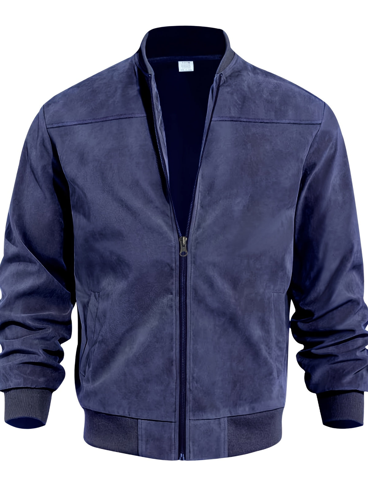 Whale Crossing OBM Early Autumn New Outdoor Men's Stand Collar Zipper Jacket - Navy Color