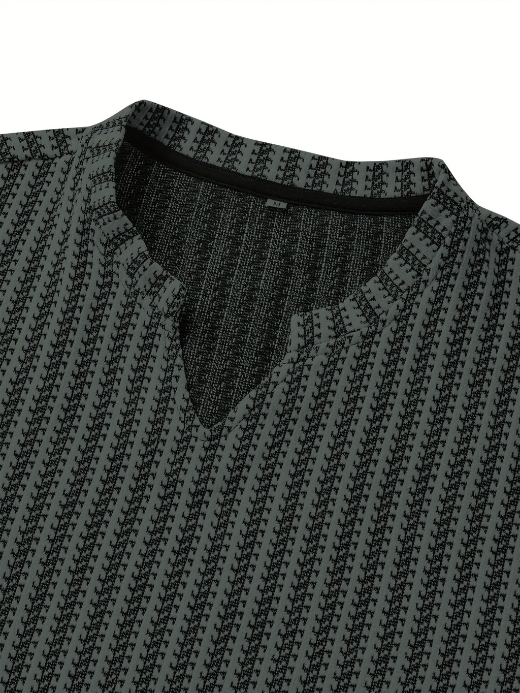 Men's Fashion Casual Knit Sweatshirt with Stand Collar in Black and White Contrast, Suitable for Daily Wear, Commuting, Versatile Fashion, Men's Henley Shirt - Lead Color