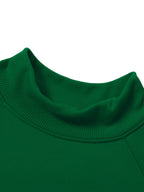 Women'S High-Neck Fleece-Lined Sweatshirt, Vertical Golden Butterfly English Front And Back Print Top, Autumn Winter Thick Warm Long Sleeve Blouse, Easy Gentle Style Apparel - Green
