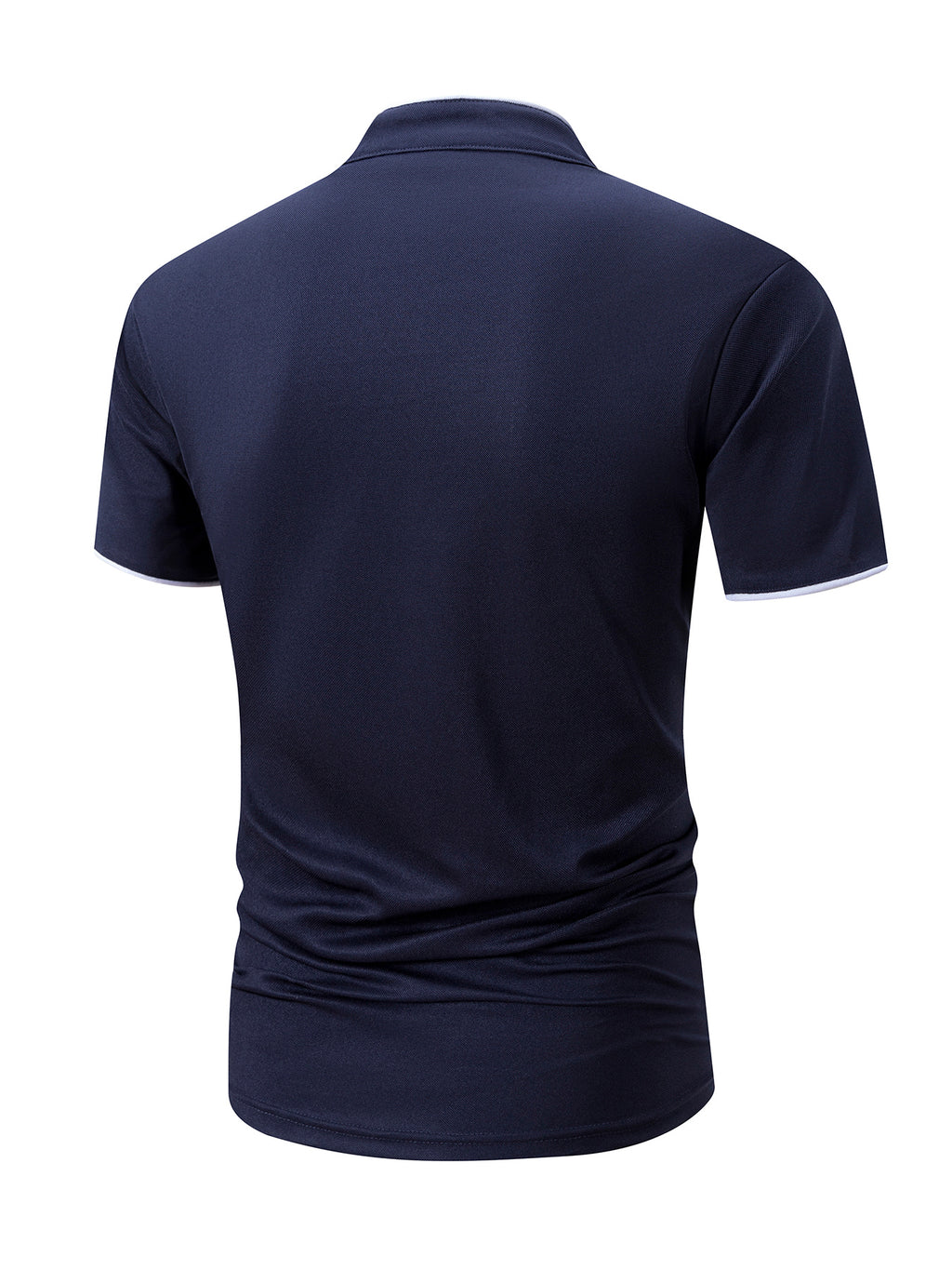2-Pc Men'S Summer Short-Sleeve Polo Shirts, Multi-Pc T-Shirts Knit Breathable Quick-Dry, Solid Color Regular Fit Anti-Pilling, Polo Collar with Buttons, Outdoor Sports Golf - Navy Blue+Brown