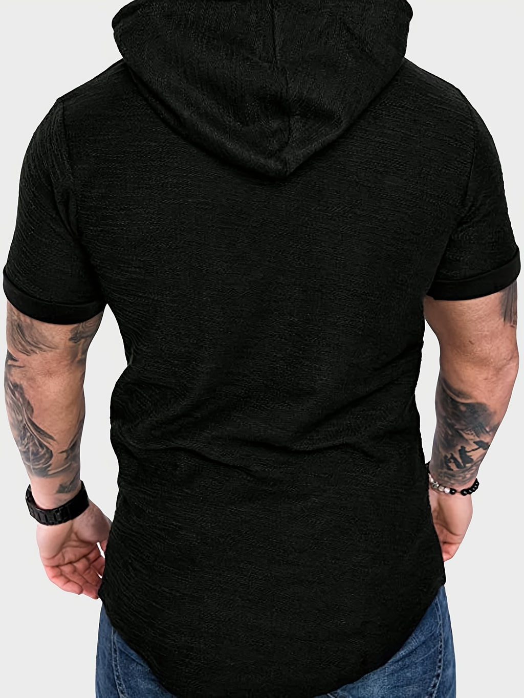 [Pearson OBM] Spring/Summer New Men'S Solid Easy Fashion Hooded Short Sleeve Top, Soft And Comfortable Machine Washable Fabric, Casual Trendy Athletic, Suitable for Running Fitness Outdoor Activities, Multi-Color Available - Khaki