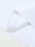Men'S Mandarin Collar Short Sleeve T-Shirt, Stand-Up Collar Half-Open Placket Button-Up Top, Casual Loose All-Match Base Layer, Daily Streetwear - White