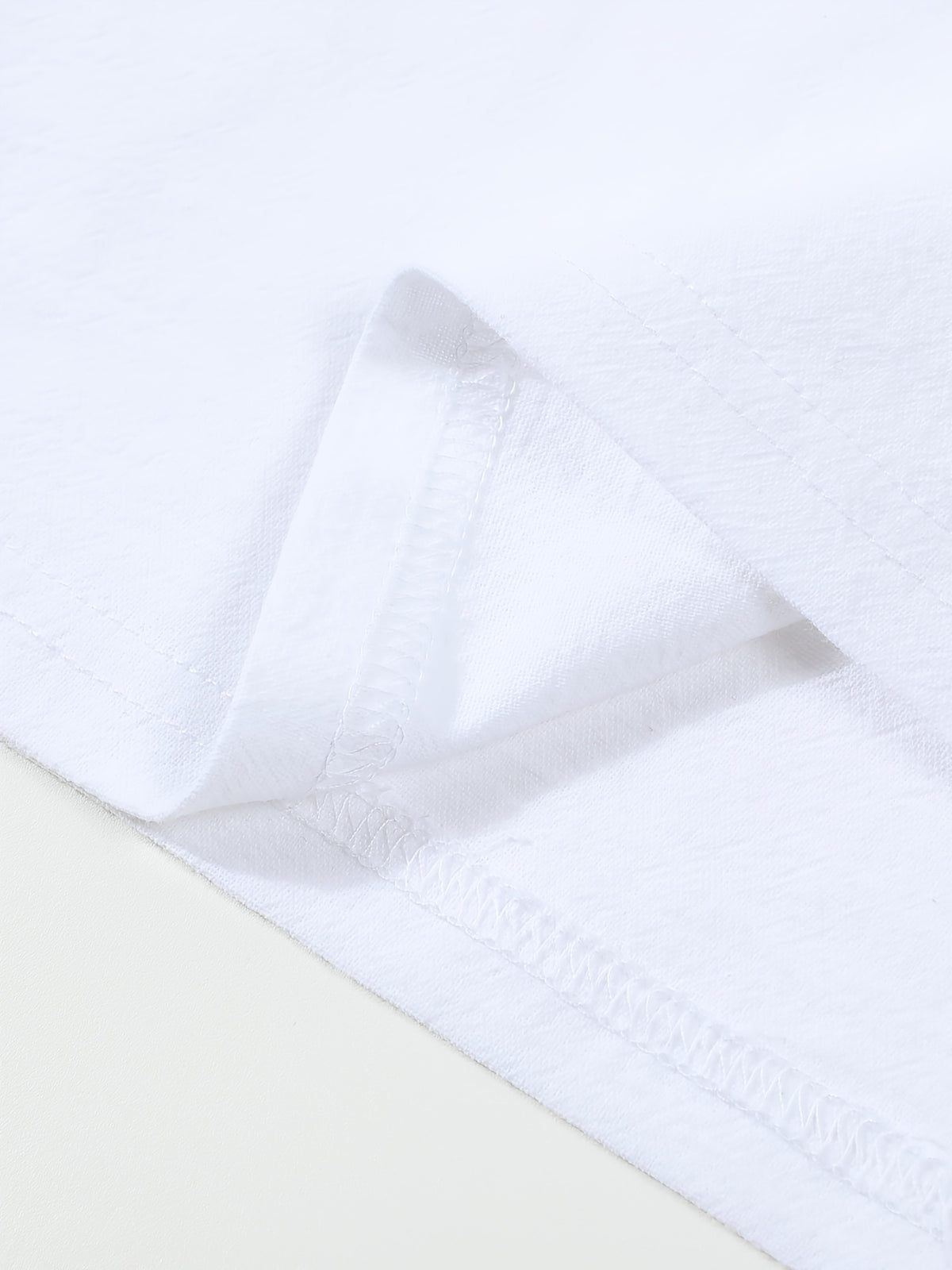 Men'S Mandarin Collar Short Sleeve T-Shirt, Stand-Up Collar Half-Open Placket Button-Up Top, Casual Loose All-Match Base Layer, Daily Streetwear - White