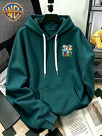 Halloween/Back to School/Date Night/Father'S Day Gift Choice - Sassy Cat Trendy Graffiti Double-Sided Print Hoodie - Men'S Essential with Pockets And Drawstring Hood, Ideal for Warmth, Perfect for Casual Wear Or Outdoor Activities - Unisex - Green