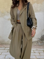 New Autumn-Winter Casual Lapel Suit YQ001 - Olive Green